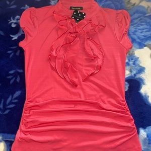 Pink Frilly Blouse! New! In Great Condition! Size Medium!